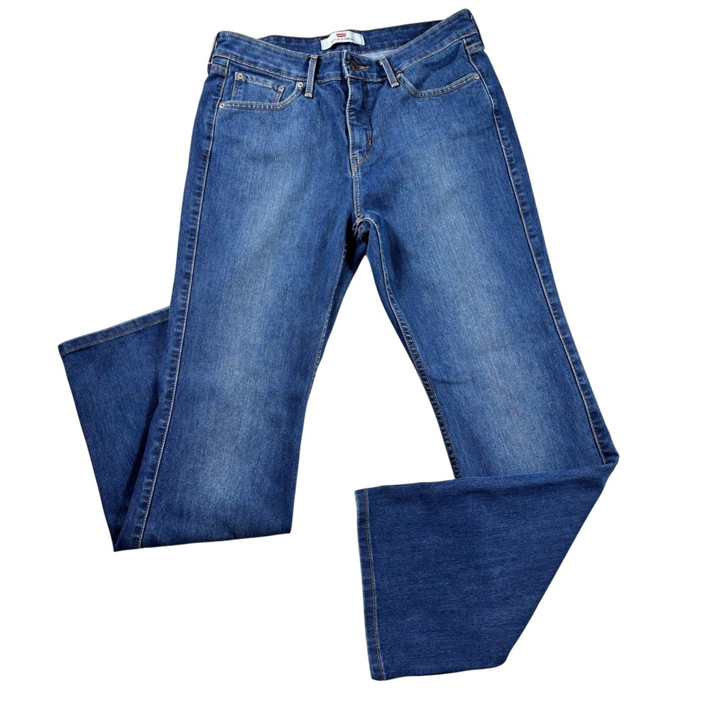 Levis 523 Lift & Lengthen Bootcut Jeans Womens 12M Medium Wash Blue Denim